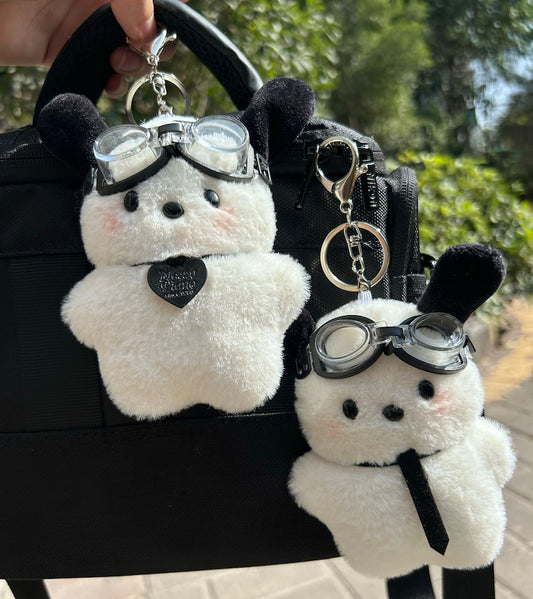 Sanrio Plush Keychain,Cute Cartoon Plushie Dog Doll Backpack Accessories,Keyring Charm Gift for Women